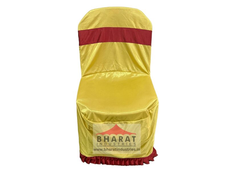 Plastic uno chair cover - Gold/Marroon