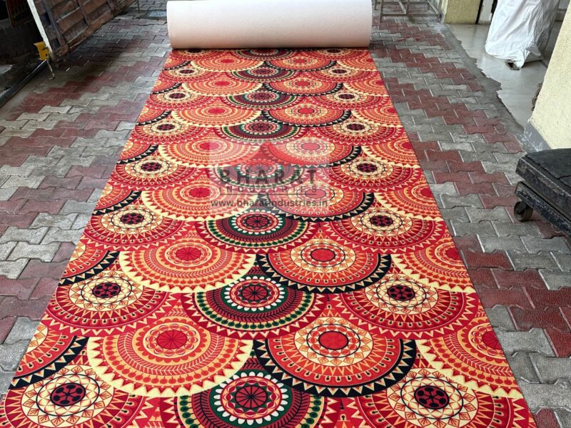 Non woven printed carpet - 131/Red